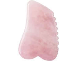 Gua Sha - Gua Sha steen - massage - rozenkwarts - gua sha schrapers met geribbelde zijkant - 100% natuurlijke rozenkwarts steen