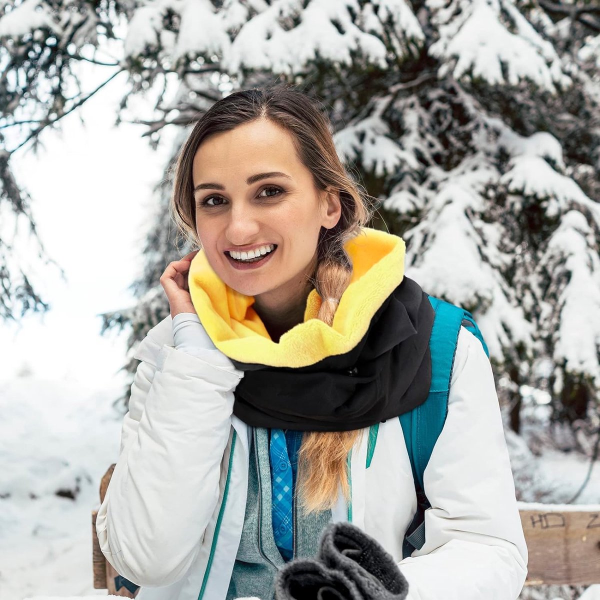 Écharpe D'hiver Chaude à Capuche Pour Homme Et Femme, Masque De Ski, Demi-écharpe Pour Sports De Plein Air, Visage Et Cou 3 En 1-G