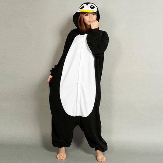Pinguin onesie maat 134/140 - Dieren – Verkleedkleren - kinderen - jongens - meisjes - Huispak
