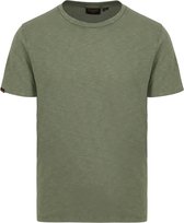 Superdry - Slub T-Shirt Melange Olijfgroen - Heren - Maat XXL - Modern-fit
