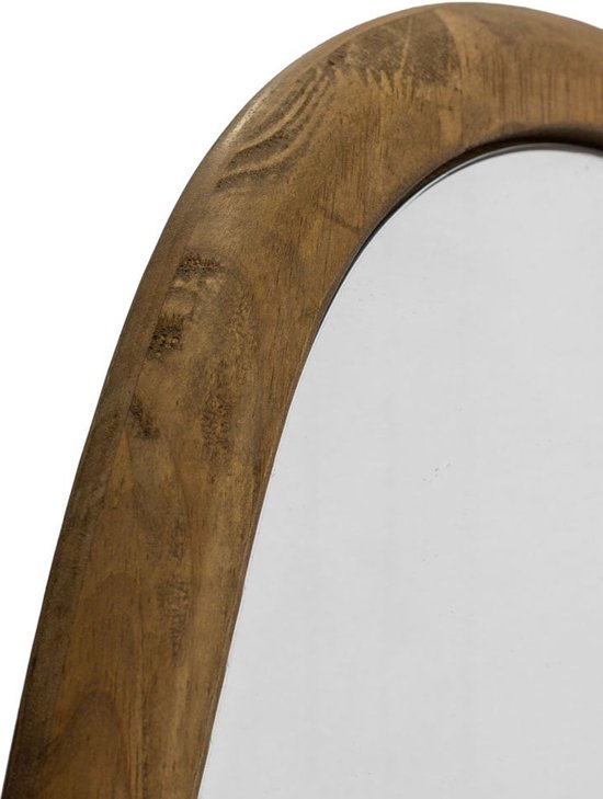 GOPLUS Wandspiegel, decoratieve spiegel met houten frame, rechthoekige spiegel, hangspiegel voor woonkamer, badkamer en hal, natuur (77 x 100 cm