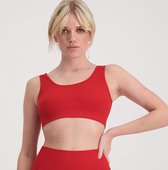 Sport BH dames - Bralette - Sportbeha - Luxe Ribstof - Naadloos - Made in Italy - Rood - L - SO TIGHT
