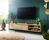 Tv-meubel Budaya mango natuur 175 cm 3 deuren zwevend lowboard