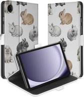 Uniek Geschikt voor Samsung Galaxy Tab A9 Tablethoesje Konijntjes Design | B2C Telecom
