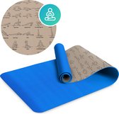 Duurzame Yogamat van Extra dik TPE en Kurk - Sport en Fitness mat met voorbeeldoefningen extra zacht | Vitalic