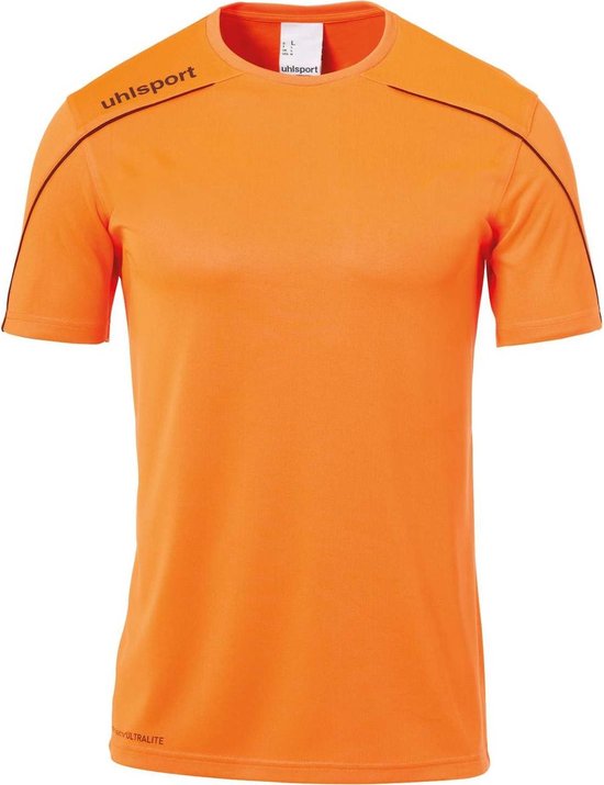 Uhlsport Stream 22 Shirt Korte Mouw Heren - Fluo Oranje / Zwart | Maat: 2XL