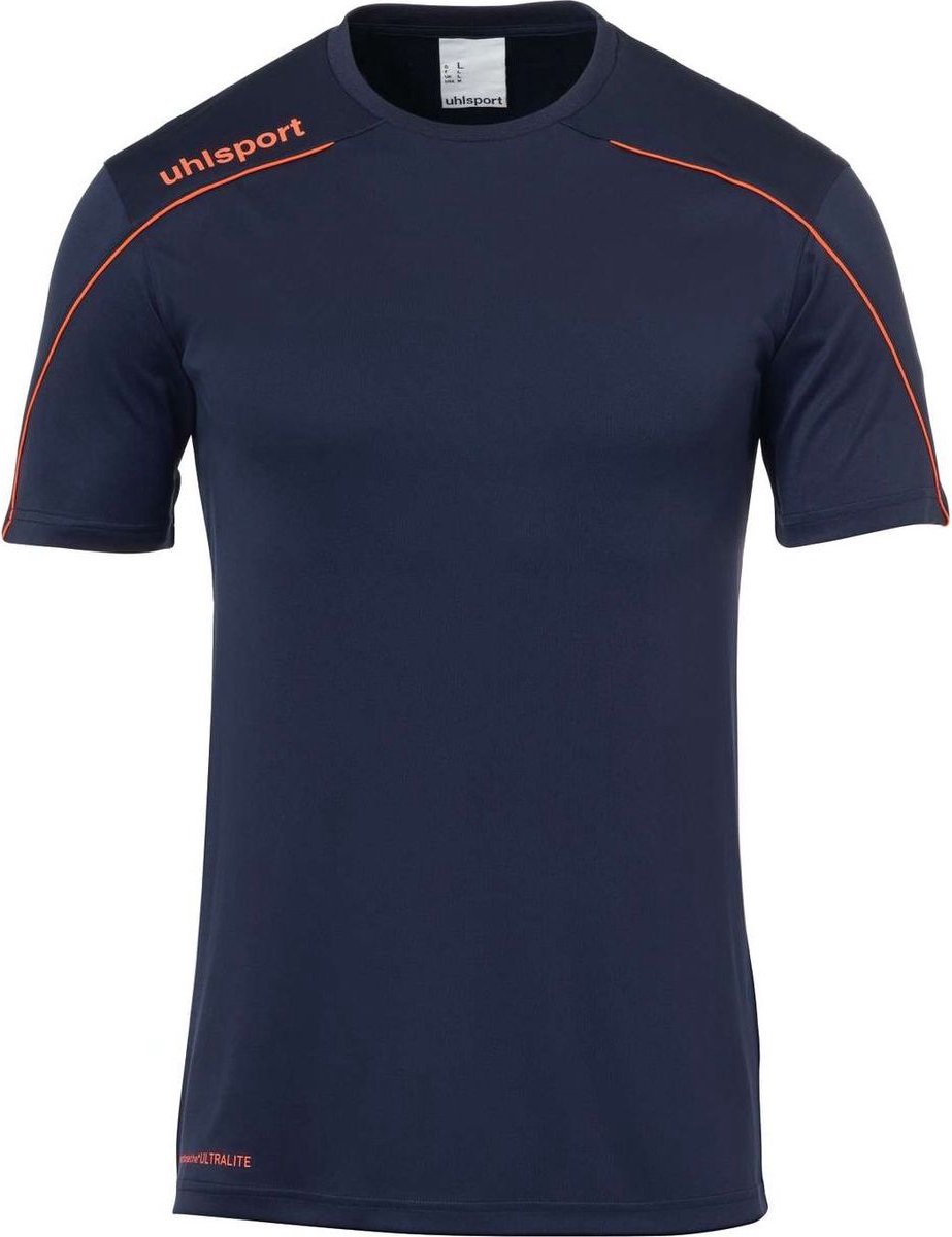 Uhlsport Stream 22 Shirt Korte Mouw Kinderen - Marine / Fluorood | Maat: 140