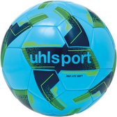 Uhlsport 350 Soft Lightbal - Ijsblauw / Marine / Fluo Groen | Maat: 5