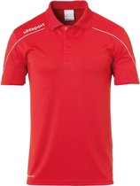 Uhlsport Stream 22 Polo Heren - Rood / Wit | Maat: M