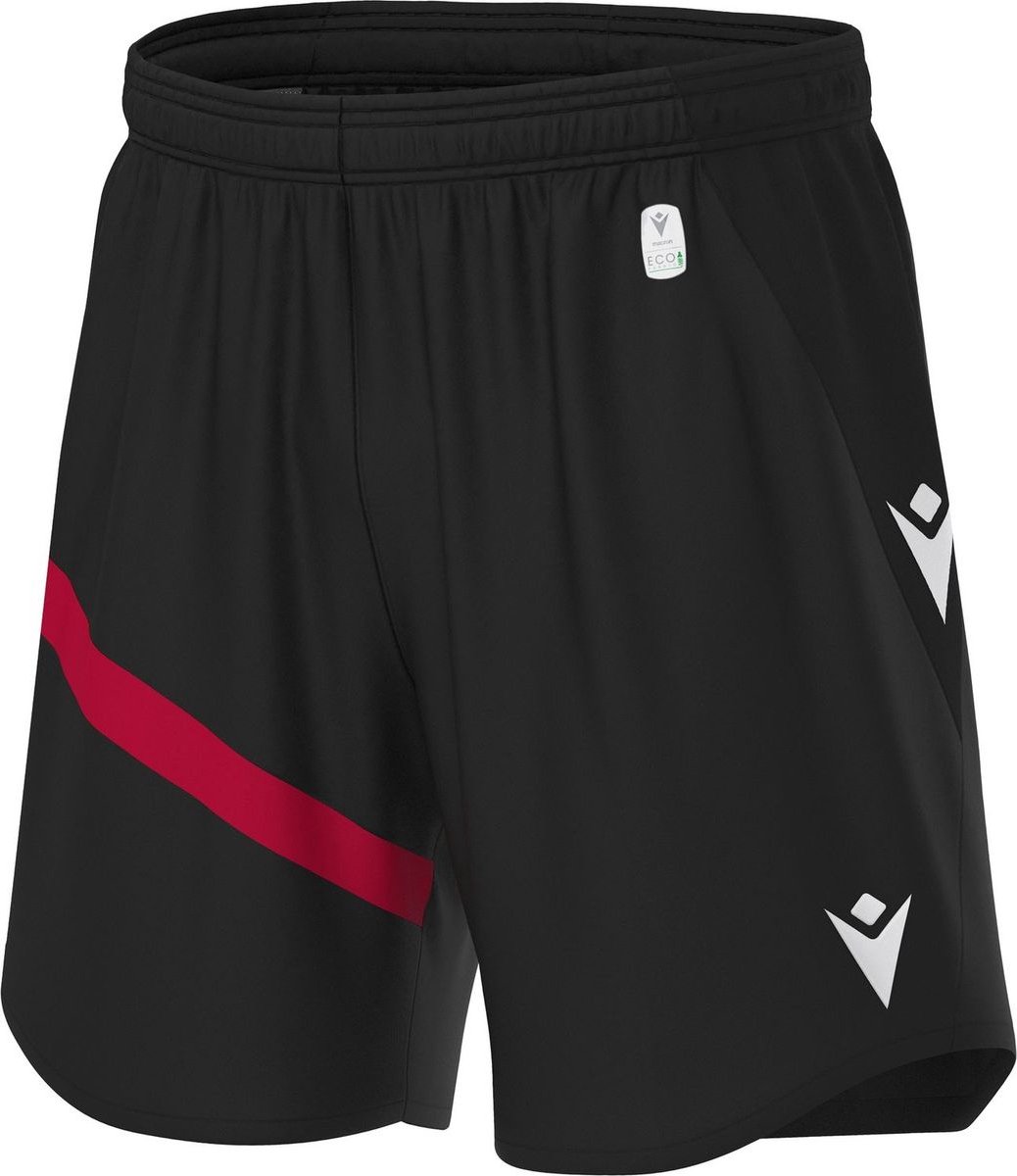 Macron Shen Eco Short Kinderen - Zwart / Rood | Maat: 7-8 Y