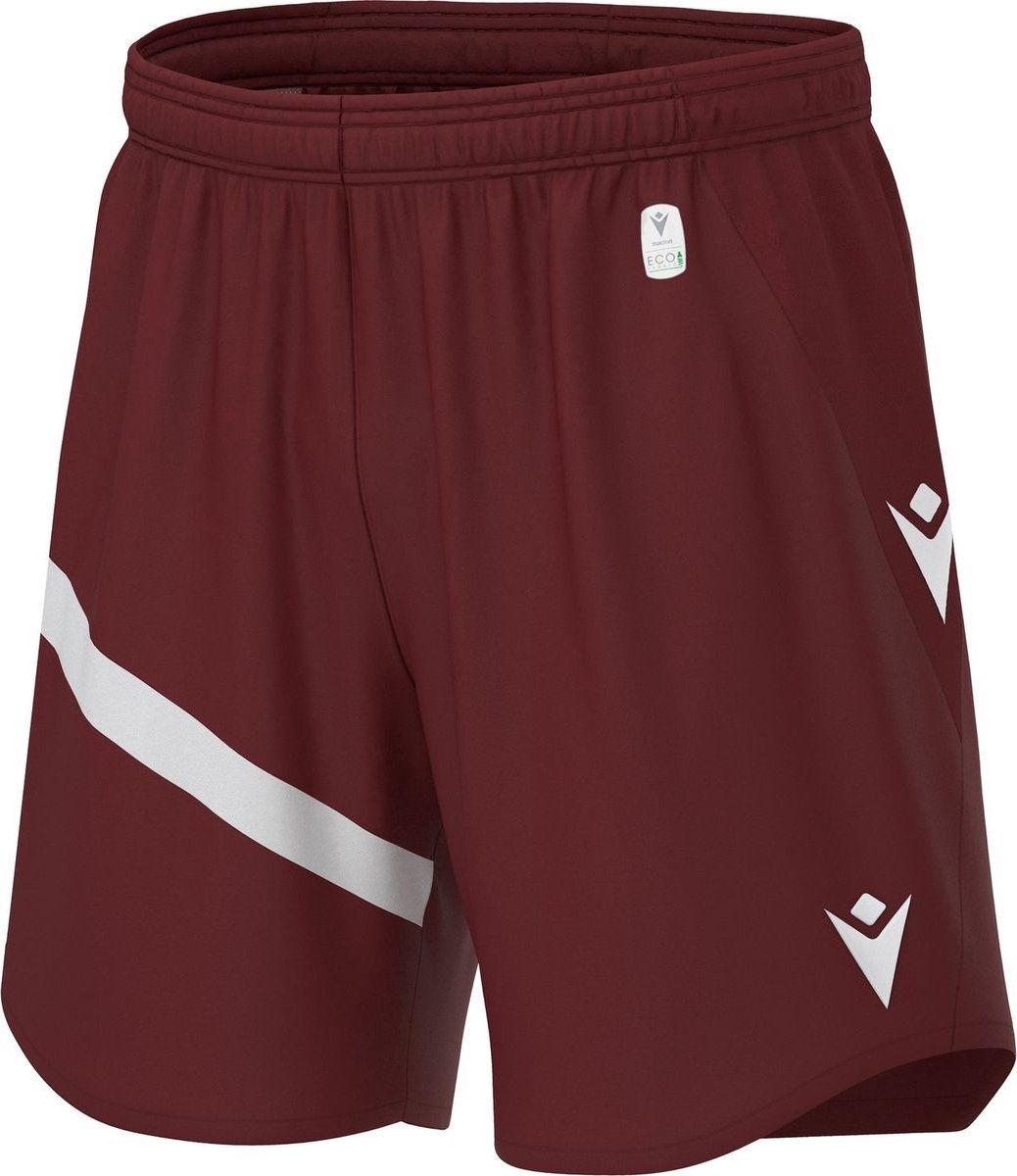 Macron Shen Eco Short Heren - Bordeaux / Wit | Maat: XL