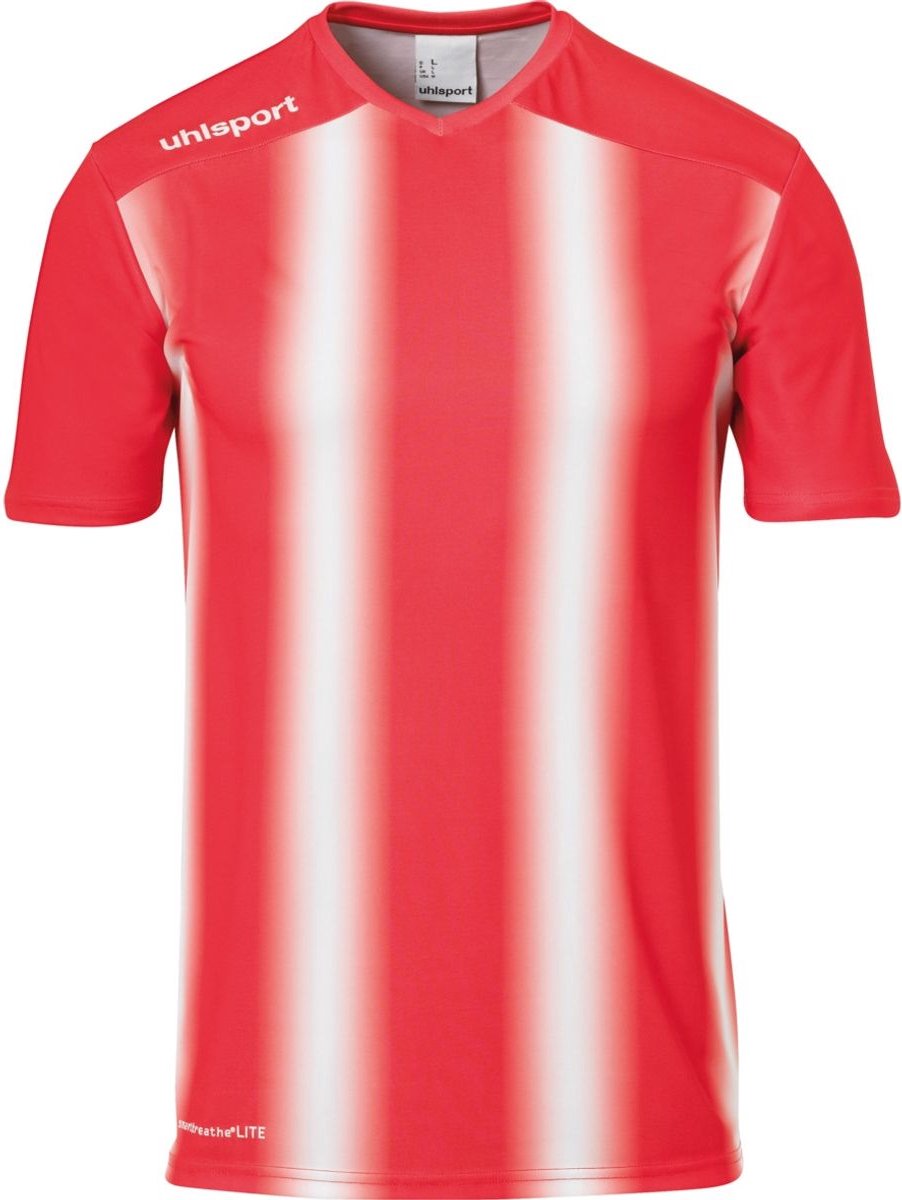 Uhlsport Stripe 2.0 Shirt Korte Mouw Kinderen - Rood / Wit | Maat: 140