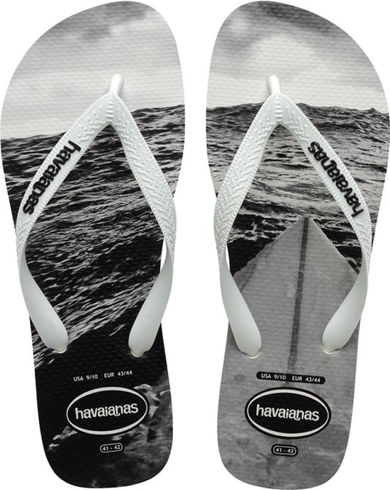 Havaianas HYPE - Wit/Zwart- Grijs - Maat 45/46 - Heren Slippers