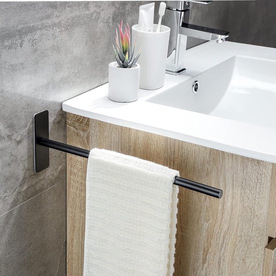 Saqu Modulo handdoekhouder met planchet voor douchewand 120cm Zwart