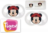 Tigex Soft Touch Friends fopspeen | siliconen fopspeen | Disney Mickey | 2 stuks 18-36 maanden