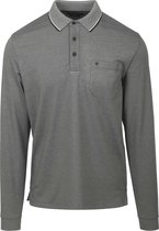 Casa Moda - Long Sleeve Polo Grijs - Regular-fit - Heren Poloshirt Maat 5XL