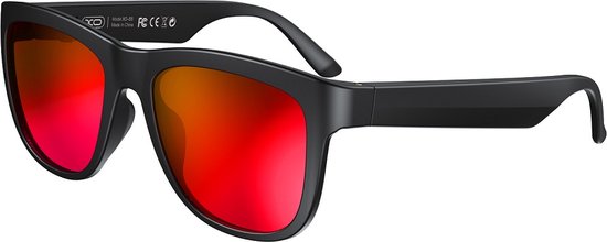 XO E6 Bluetooth Zonnebrillen Zwart-Rood UV400 - Stijlvolle Bescherming en Technologie