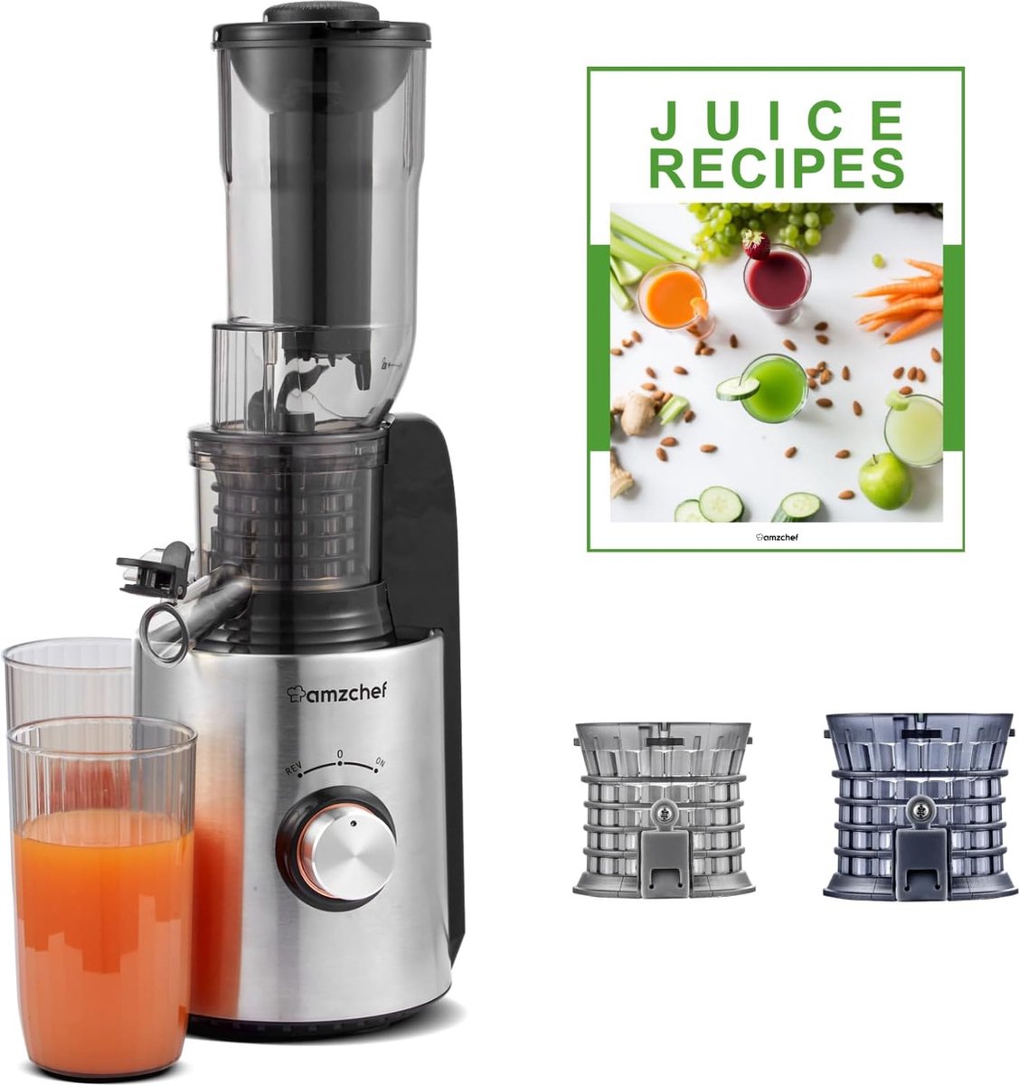 AmzChef 250W Slow Juicer 85MM Wide Shaft Juicer Winnaar van de groente- en fruittest