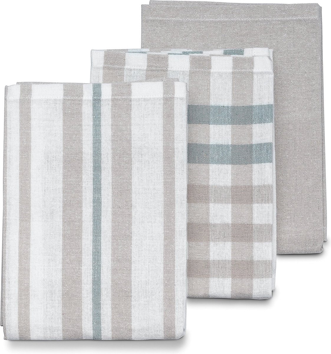 Kela Theedoeken Set van 3 Licht Grijs 65 x 45 x 0.2 cm Pasado