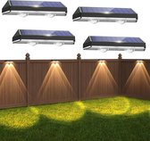 Zonne-energie Buitenverlichting Set - 4 Stuks - Waterdicht IP65 - 3 Lichtstanden - LED Tuinlampen - Tuinhekverlichting - Balkondecoratie