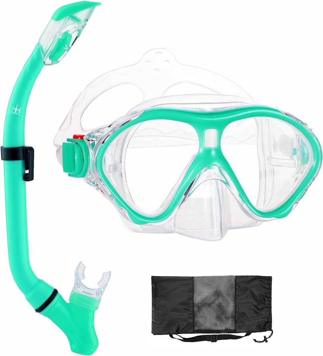 Anti-Condens Snorkelmasker met UV-Bescherming en Oordopjes - Professioneel Duikmasker - Volwassenen - Zwarte Kleur - Duikuitrusting