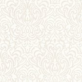 Barok behang Profhome 961935-GU textiel behang gestructureerd in barok stijl mat crème wit 5,33 m2