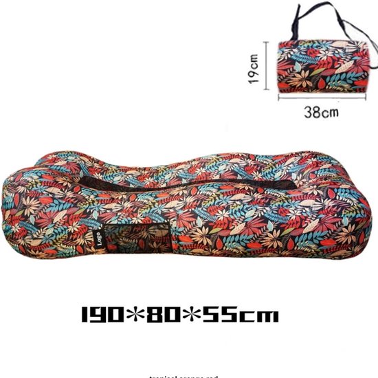 Air bed lounger-luchtbed-waterproof-strandbad-geen pomp nodig- zomerse prints-in schoudertas verpakking