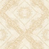 Exclusief luxe behang Profhome 349044-GU vliesbehang licht gestructureerd met luipaard-print glanzend beige crèmewit goud 7,035 m2