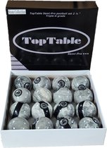 TopTable Poolballen Super A-Grade Stone Collection 57,2mm - Set Semi-Professionele Poolballen met luxueuze uitstraling