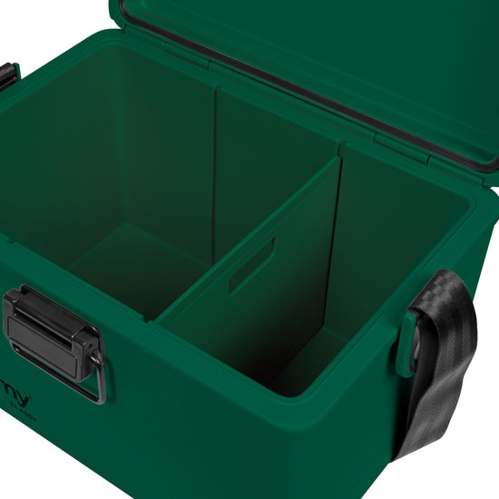 Steamy Classy 12 - Kleine Koelbox incl. divider/ snijplank met Schouderband - 12 Liter - Pine Green van Steamy — afbeelding 5