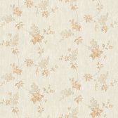Bloemen behang Profhome 372529-GU vinylbehang licht gestructureerd met bloemen patroon mat beige crèmewit wit 5,33 m2
