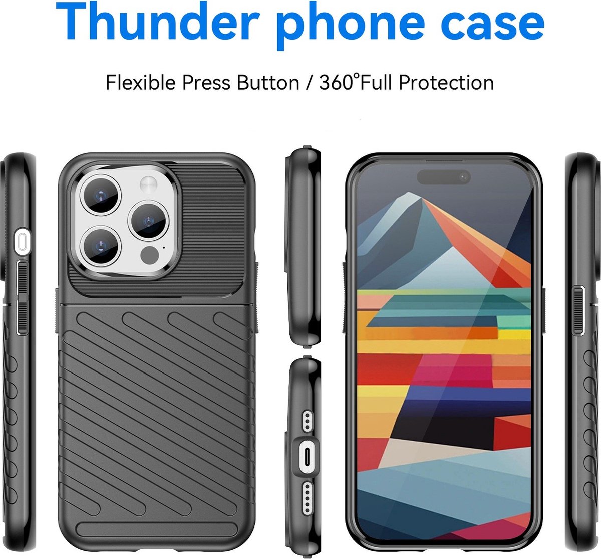 iPhone 15 Pro – Thunder – Silicone – Backcover – Cityhoesje.nl