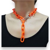 Voeg Een Vurige Flair Toe met de Extreme Chain Choker/Ketting in Oranje