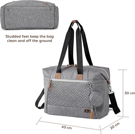 Sac à langer, imperméable, avec matelas à langer et attache