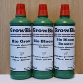Growbio trio pakket: Grow, Bloom en Booster plantenvoeding. 3 x 1000ml GrowBio Bloom Booster planten voeding 1000ML Let op: Planten voeding sterk geconcentreerd 1ml per liter water