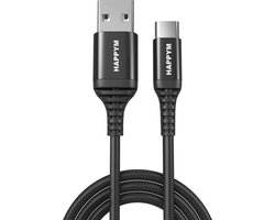 USB C kabel 1 Meter - USB C naar USB A datakabel - zwart - geschikt voor o.a. Samsung, Apple 15/16