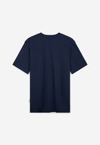 A-dam Navy Croissant - T-shirt - Heren - Volwassenen - Vegan - Korte Mouwen - T-shirts - Katoen - Blauw - L