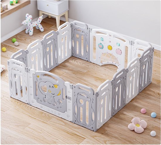 Foto: Lucellia grondbox xl inklapbare box met speelmat 142x140 cm playpen baby babypark antislip kruipbox kinderbox baby box speelbox kinder park voor binnen en buiten nu 1 jaar garantie op alle onderdelen 