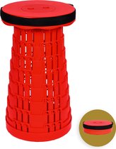 Tabouret pliable Alora extra fort rouge complet - tabouret télescopique - 250 kg - tabouret pliable - portable - chaise de camping - escabeau
