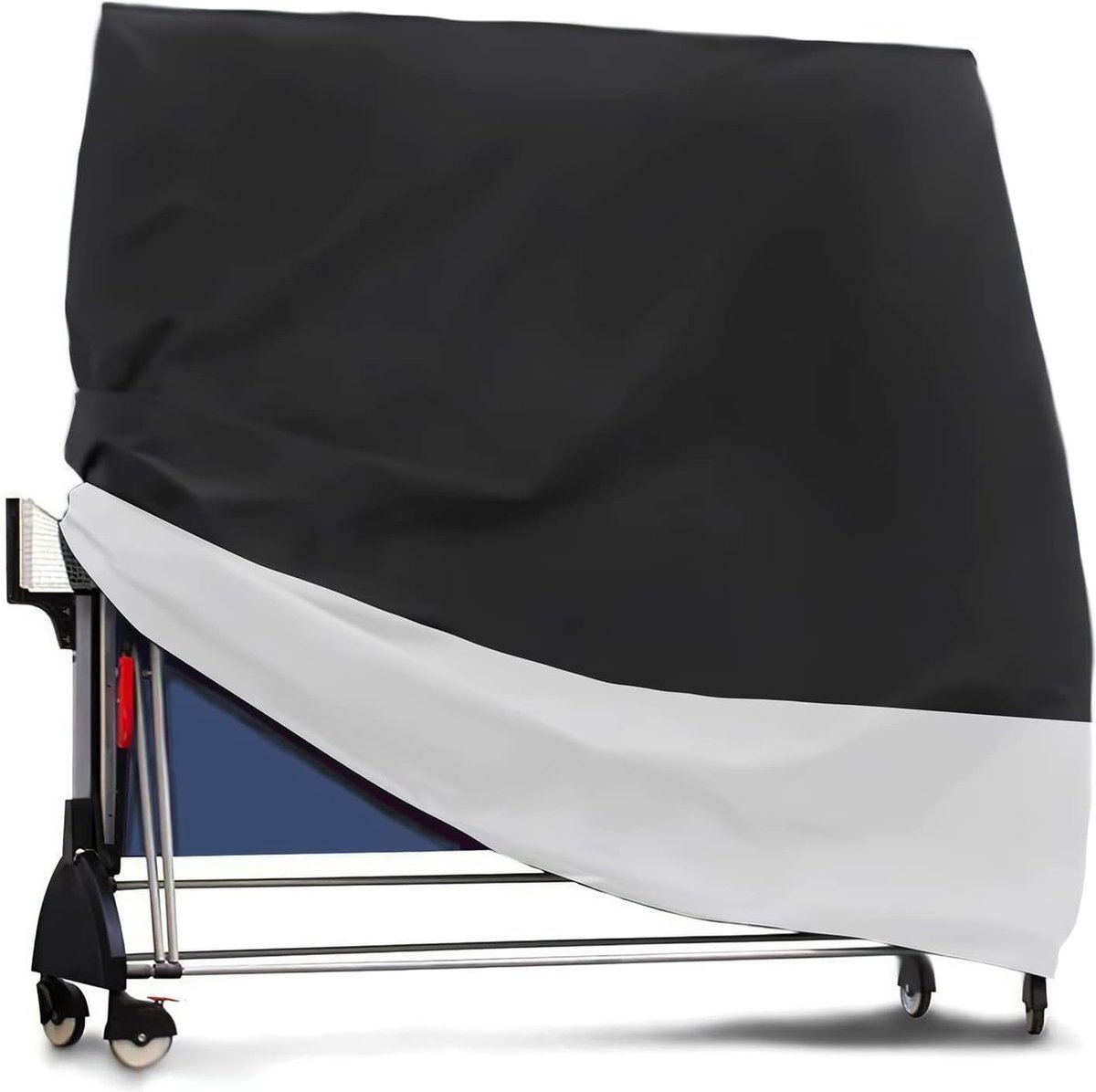 Tafeltennistafel afdekking waterdicht Oxford beschermhoes voor tafeltennistafel outdoor tafeltennistafel afdekking weerbestendig zwart-wit (165 x 85 x 165 cm)