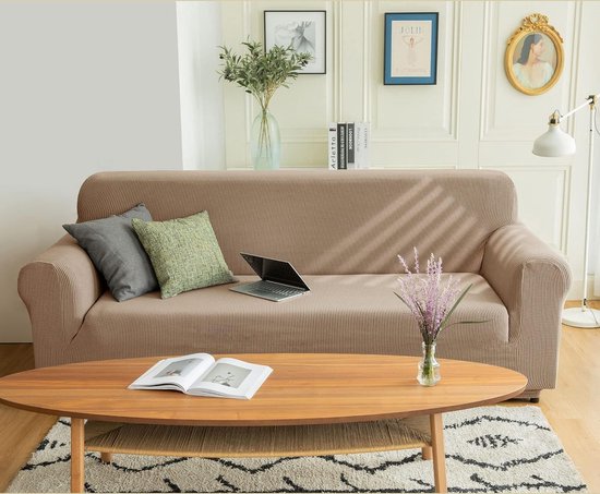 Donkergrijze Sofahoezen Jacquard voor bank fauteuil 2-zits - Stretch