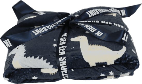 Snoezelkont Printed Dino - XXL Fleece Deken - 300x300 cm - Prehistorisch Design - Het Perfecte Kado
