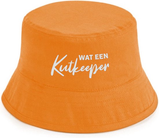 Wat een kut keeper rustaagh hoedje oranje - bucket hat - vissershoedje - EK accessoires - EK artikelen - EK hoedje - EK 2024 - Nederlands Elftal