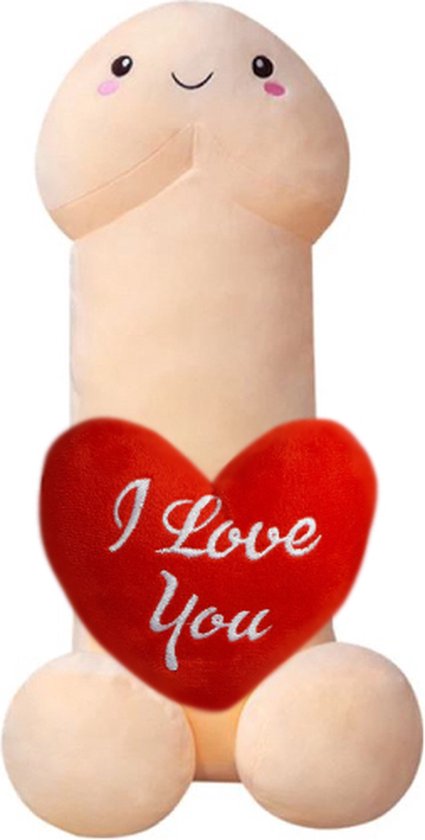 Penis met Hart "I Love You" Pluche Knuffel 30 cm {Piemel knuffel van de  Kermis - Extra... | bol