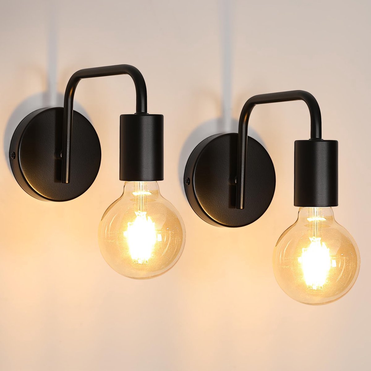 Goeco wandlampen - 20*15*10cm - Klein - Set van 2 - E27 - metalen - voor woonkamer, slaapkamer, bar, hal - lamp niet inbegrepen