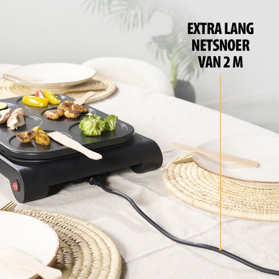 Tristar Gourmetset BP-2827 - 1000W - Wokset / Pannenkoekenmaker 6 personen - Incl 6 pannetjes, spatels - PFAS-Vrij — afbeelding 4