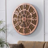 Horloge murale décorative en bois de noyer, meuble canapé, véritable miroir