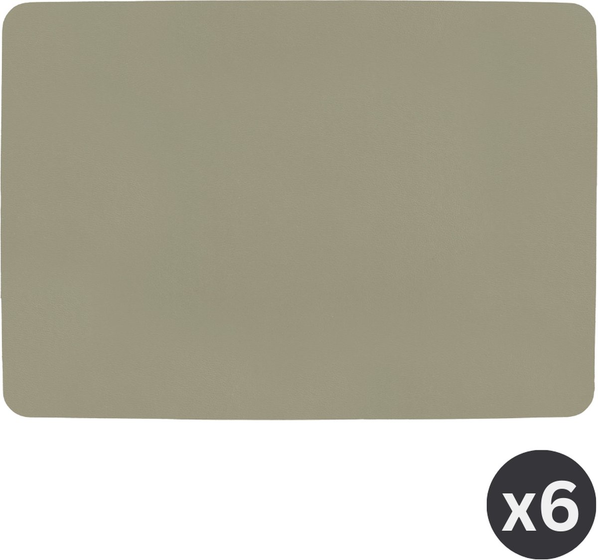 ZICZAC - Placemat TOGO - SET/6 - Dubbelzijdig - Kunstleer - 33x45 cm, taupe