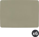 ZICZAC - Set de table TOGO - Lot de 6 - Double face - Simili cuir - 33x45 cm, taupe