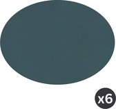 Placemat Togo ovaal - kunststof - SET/6 - blauw - 33x45cm